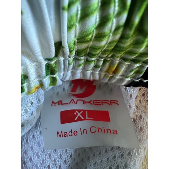 Milankerr Tropical Floral Toucan White Lined Swimming Trunks Size XL - Picture 4 of 8